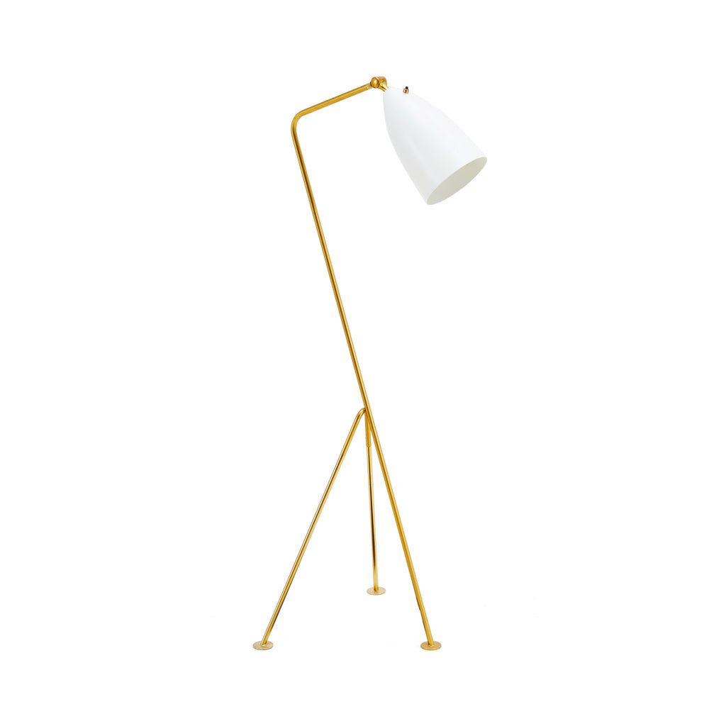 Grasshopper Floor Lamp - Gold & White
