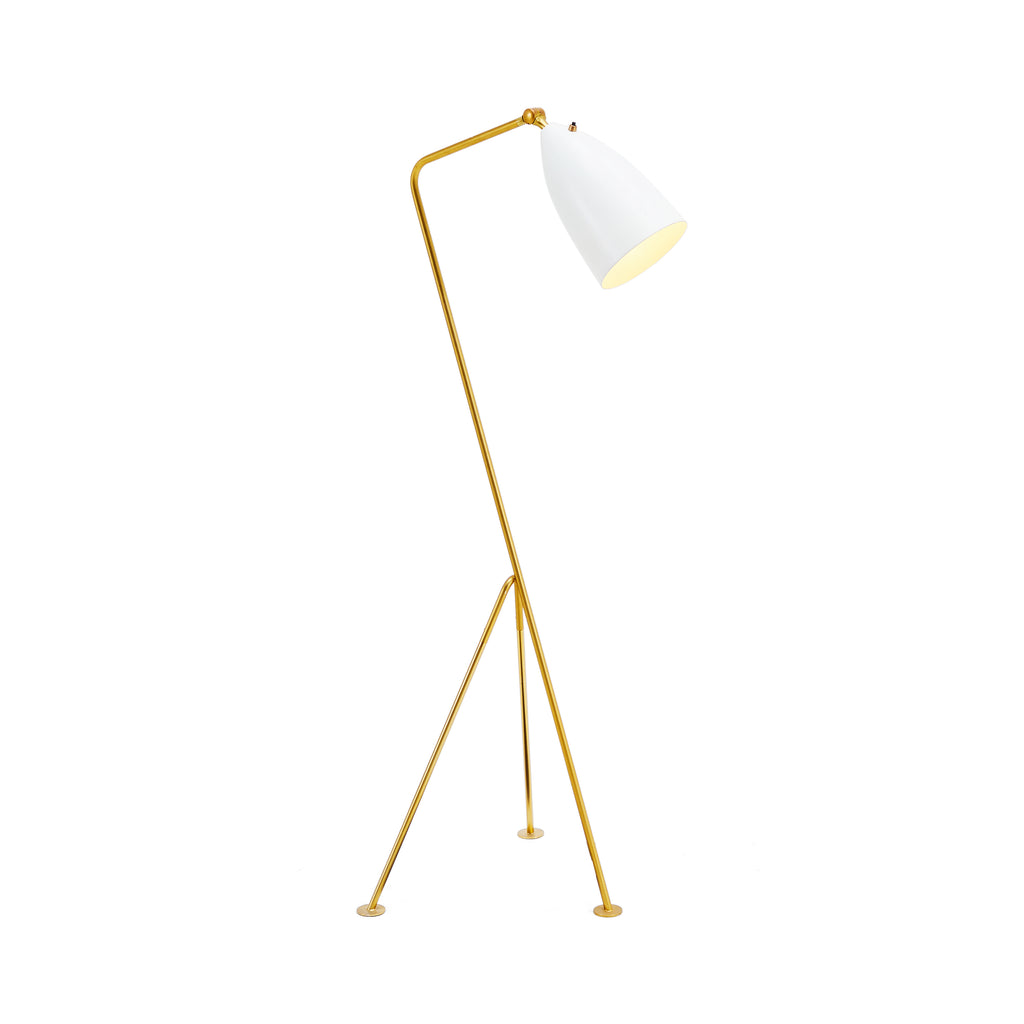 Grasshopper Floor Lamp - Gold & White