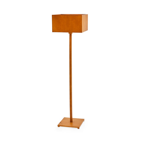 Wood Contemporary Square Floor Lamp