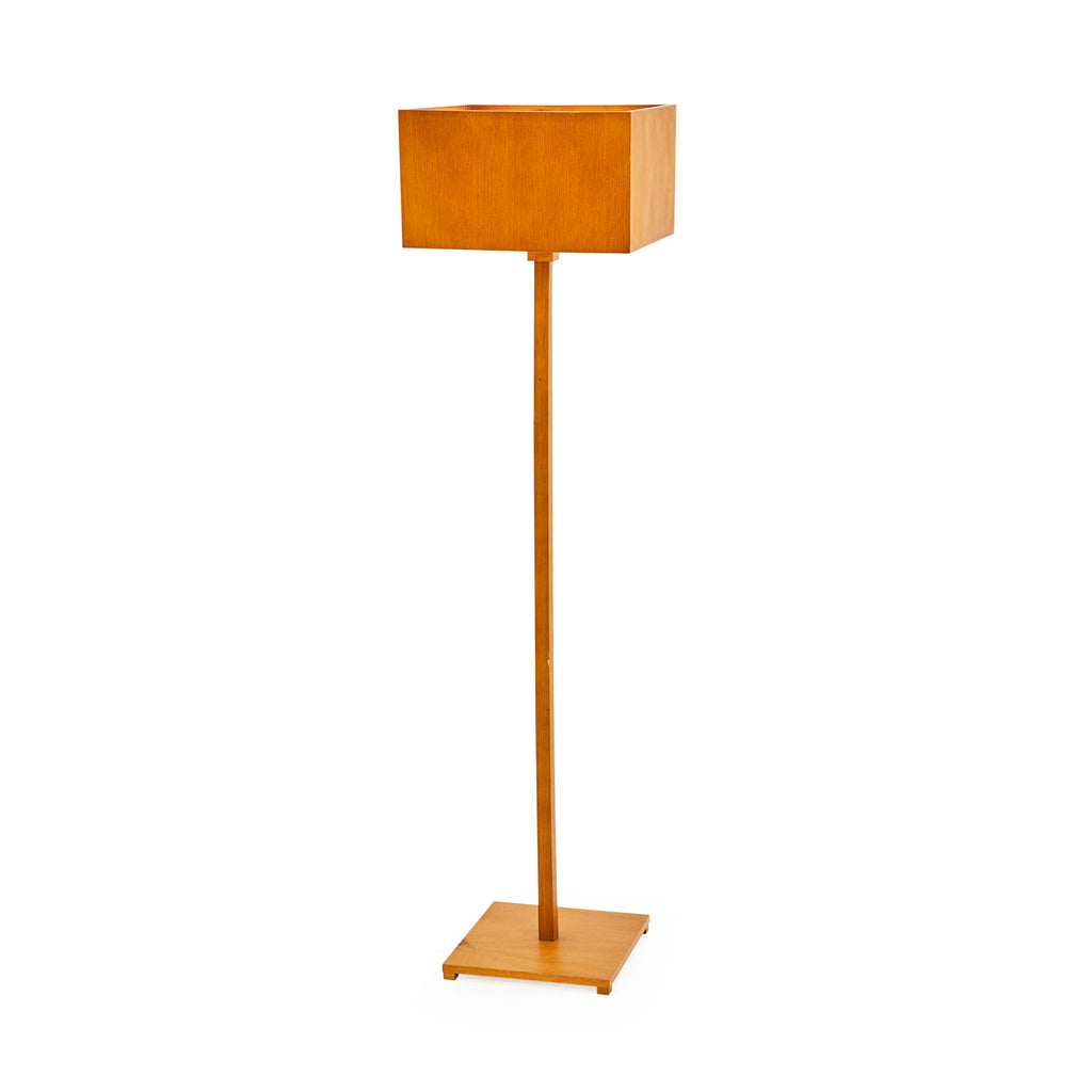 Wood Contemporary Square Floor Lamp