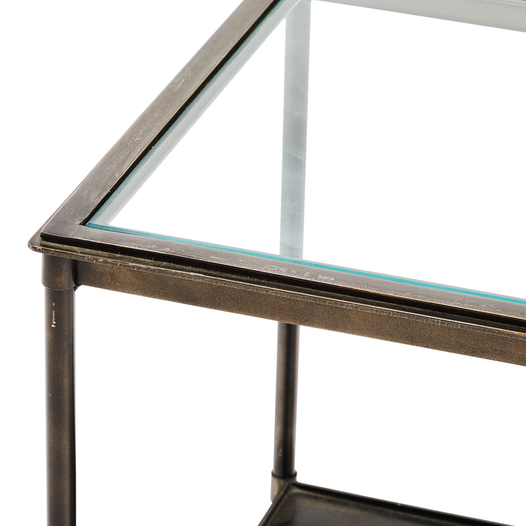 Glass & Steel Contemporary Side Table
