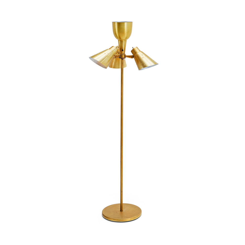 Gold Textured Three Shade Floor Lamp