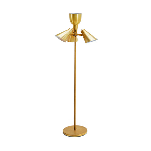 Gold Textured Three Shade Floor Lamp