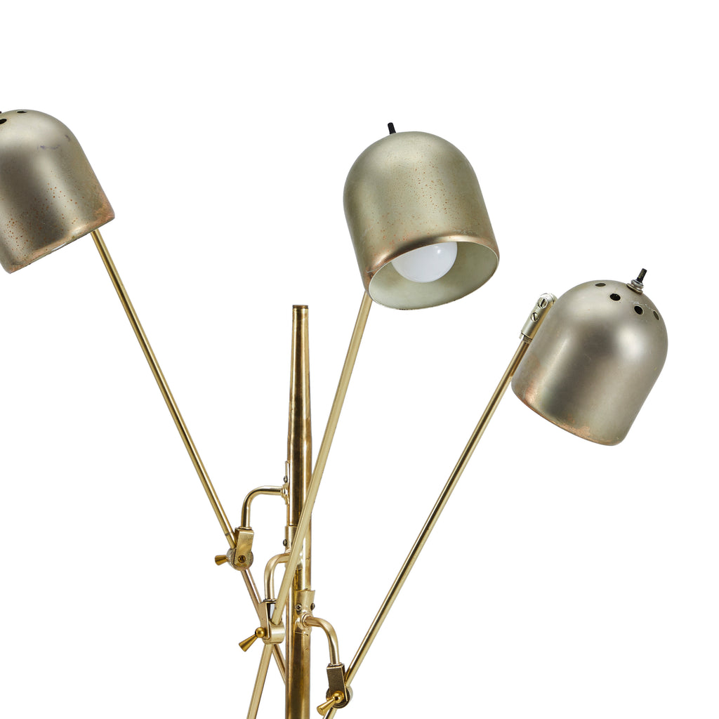 Silver & Gold Three-Armed Modern Floor Lamp