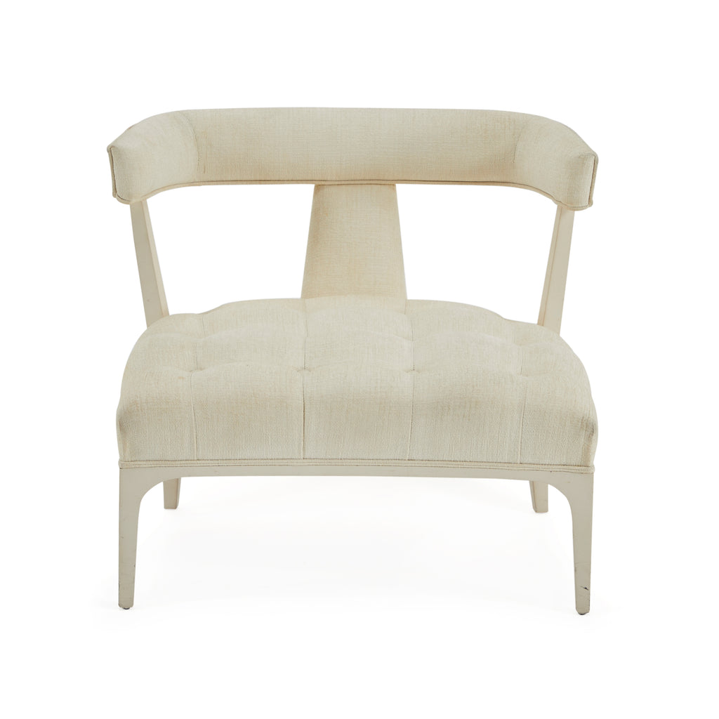 White Tufted Contemporary Lounge Chair