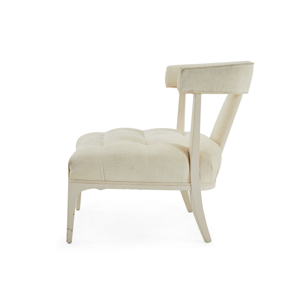 White Tufted Contemporary Lounge Chair