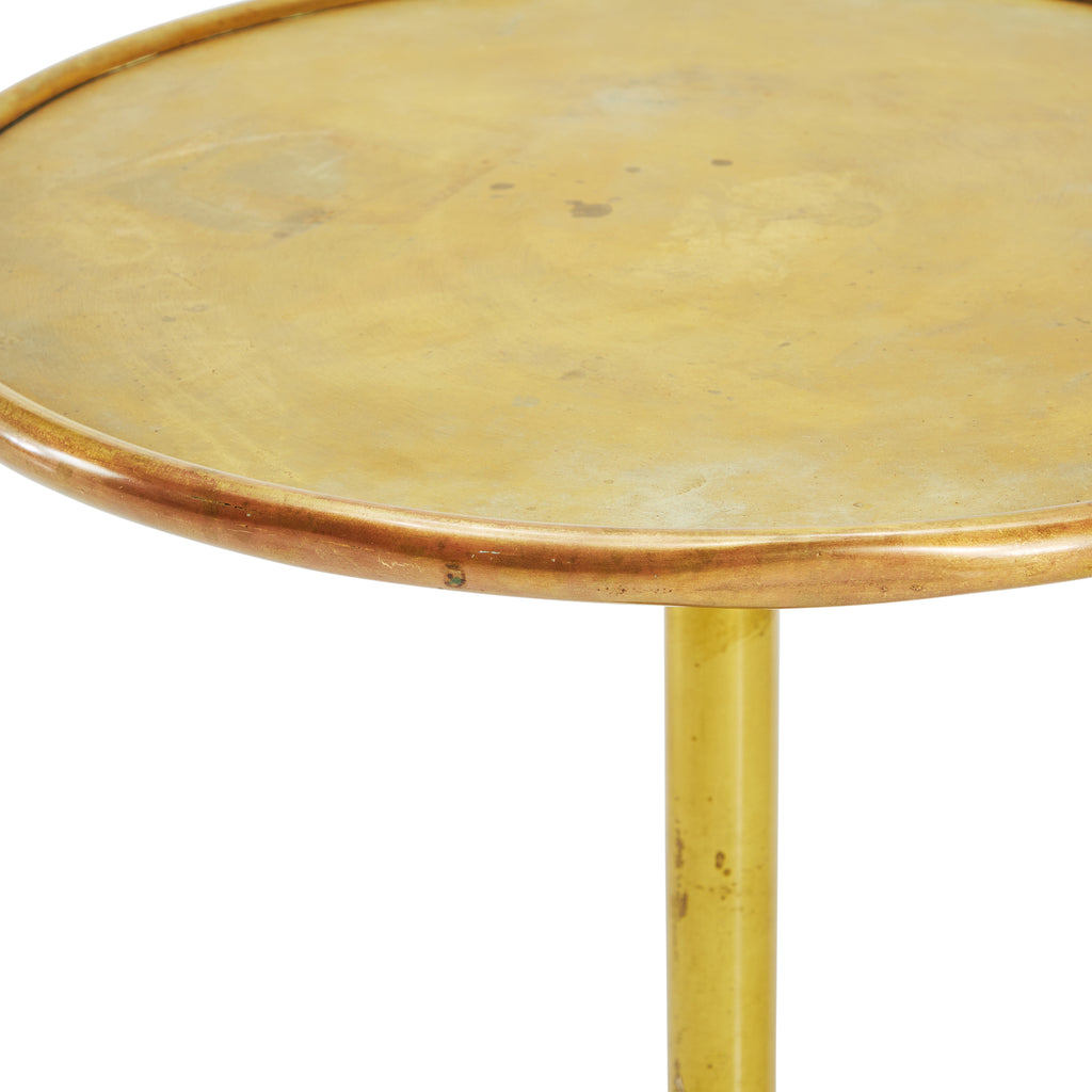 Gold Metal Circular End Table