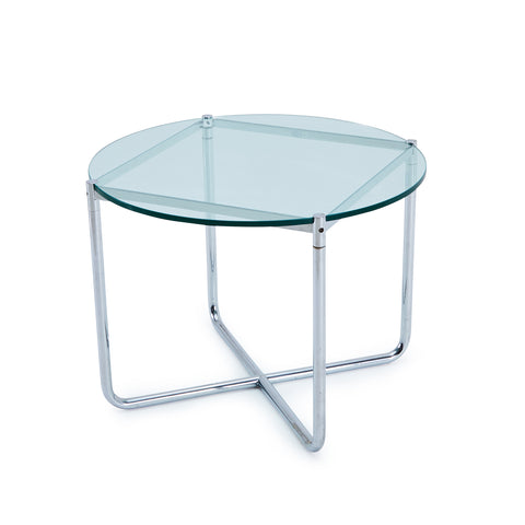 Glass & Chrome Modern Circle Side Table
