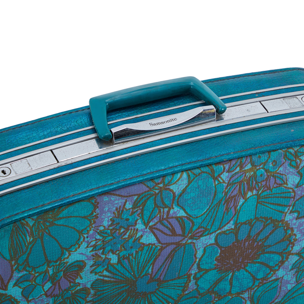 Blue Floral Vintage Suitcase Small