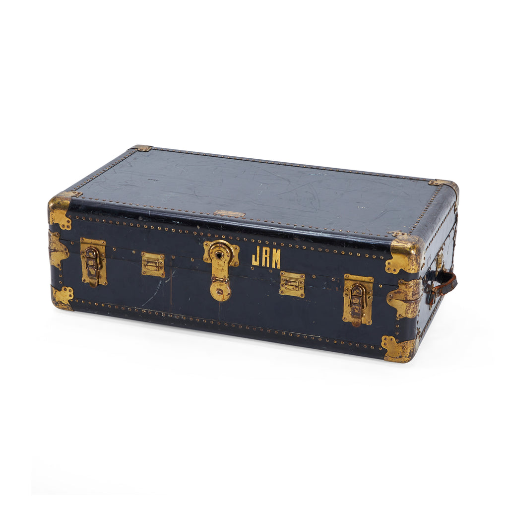 Blue & Gold Dark Vintage Suitcase