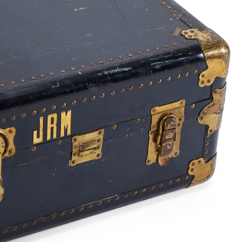 Blue & Gold Dark Vintage Suitcase