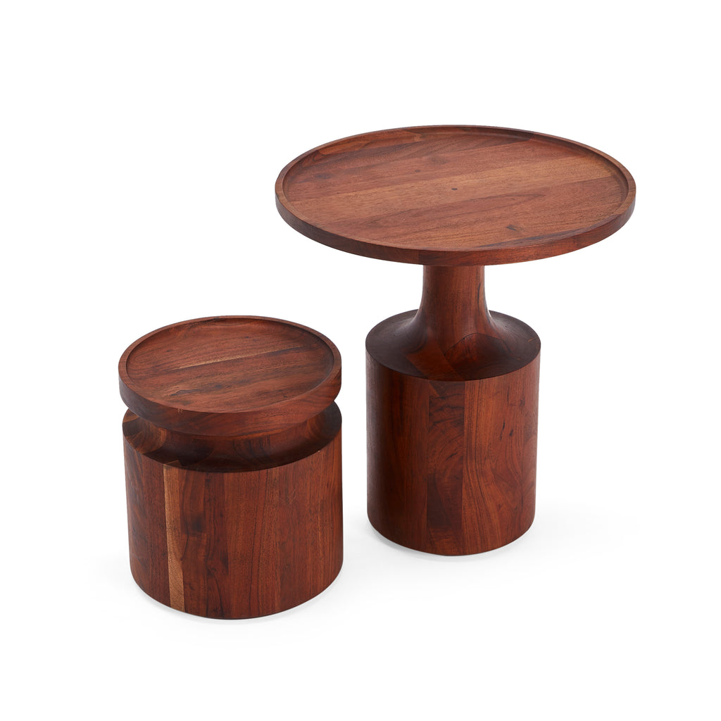 Wood Circular Side Table