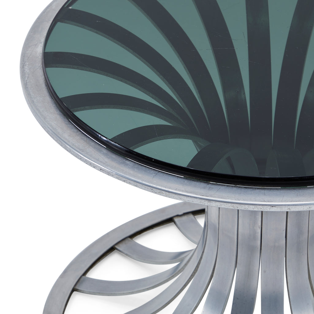 Silver Circle Deco Side Table