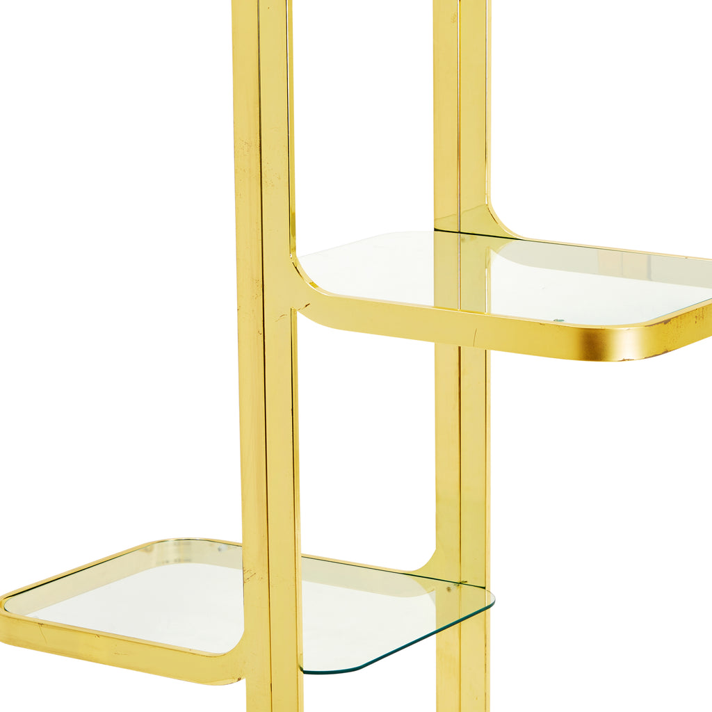 Gold & Glass Modern Multi Tier Shelf Unit