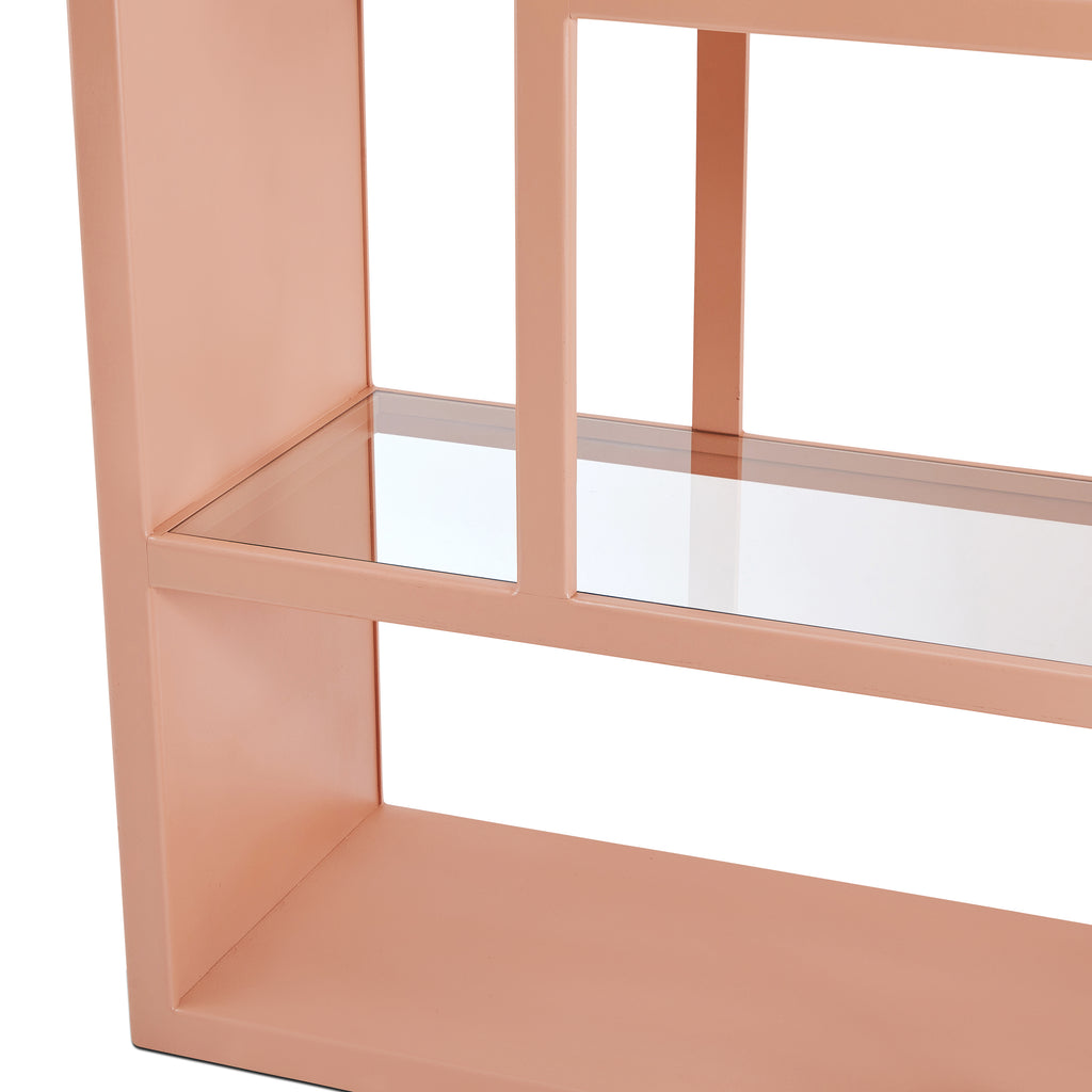 Pink & Glass Deco Wide Shelves