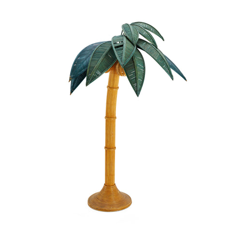 Rattan Palm Tree Floor Lamp - Light