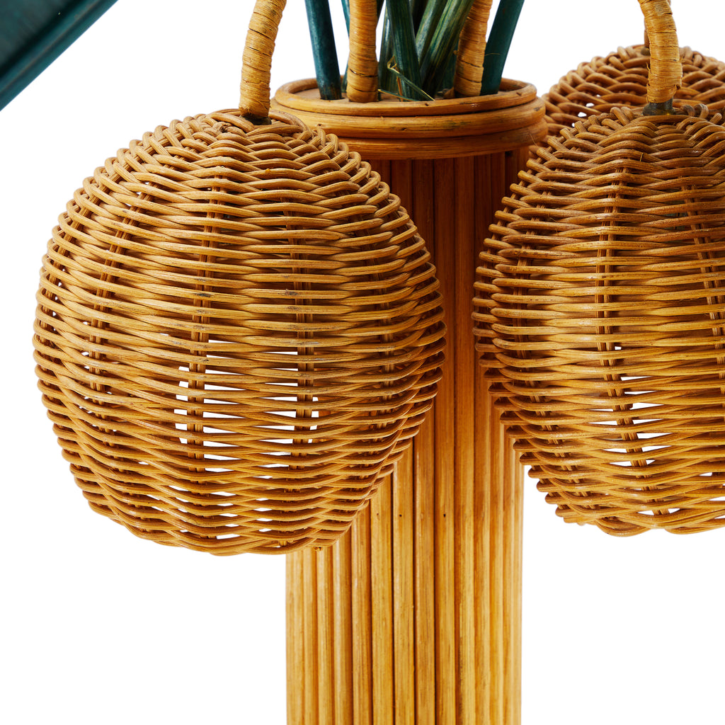 Rattan Palm Tree Floor Lamp - Light