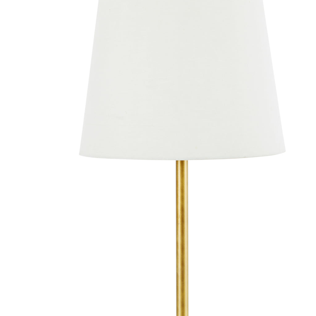 Gold & Wood Modern Side Table Floor Lamp