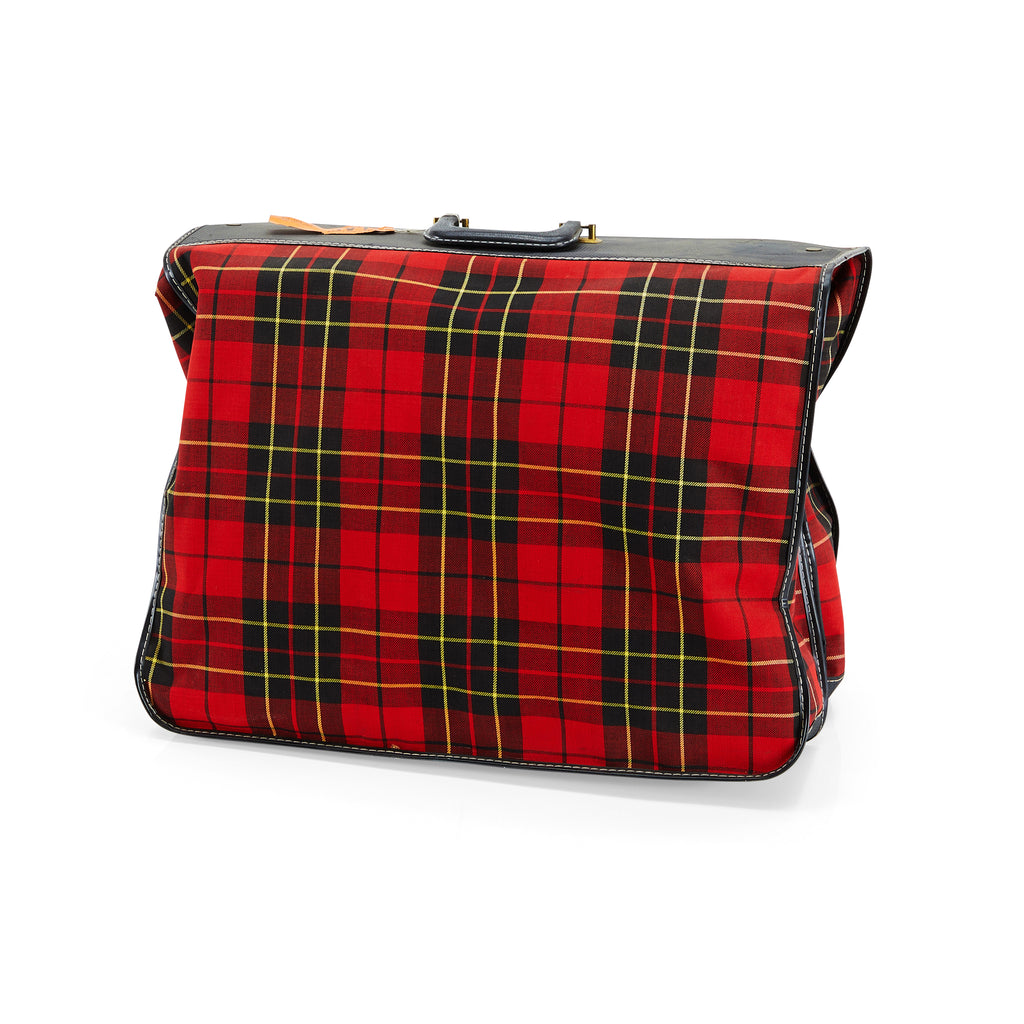 Red Plaid Large Soft Shell Suitcase