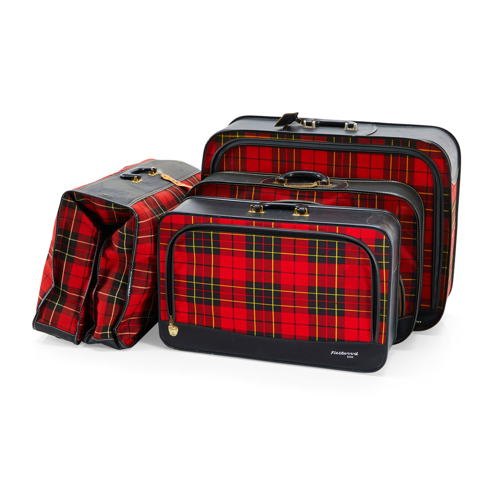 Red Plaid Small Suitcase