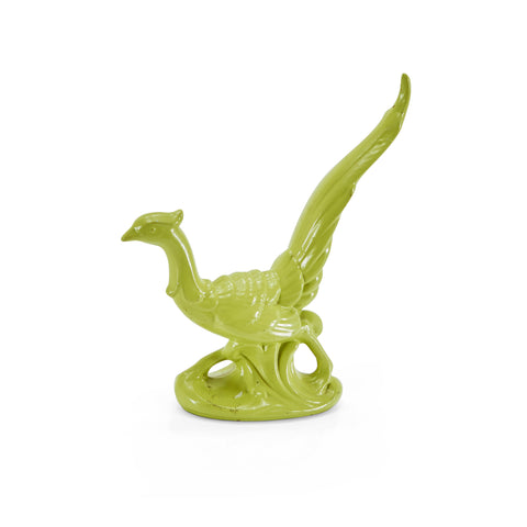 Green Ceramic Running Bird Table Sculpture