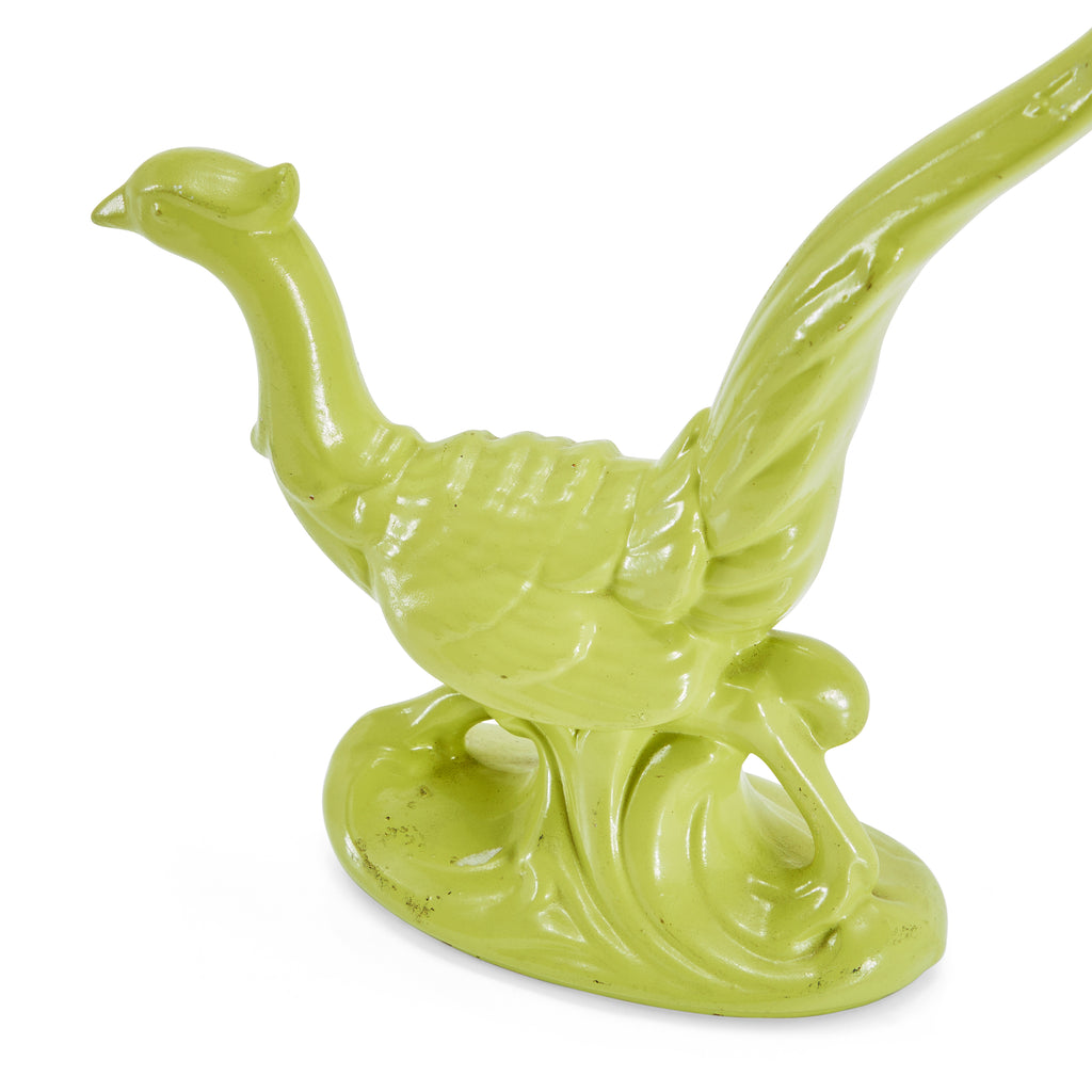 Green Ceramic Running Bird Table Sculpture