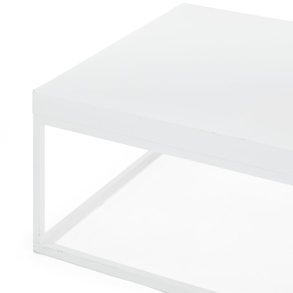 White Contemporary Rectangular Coffee Table