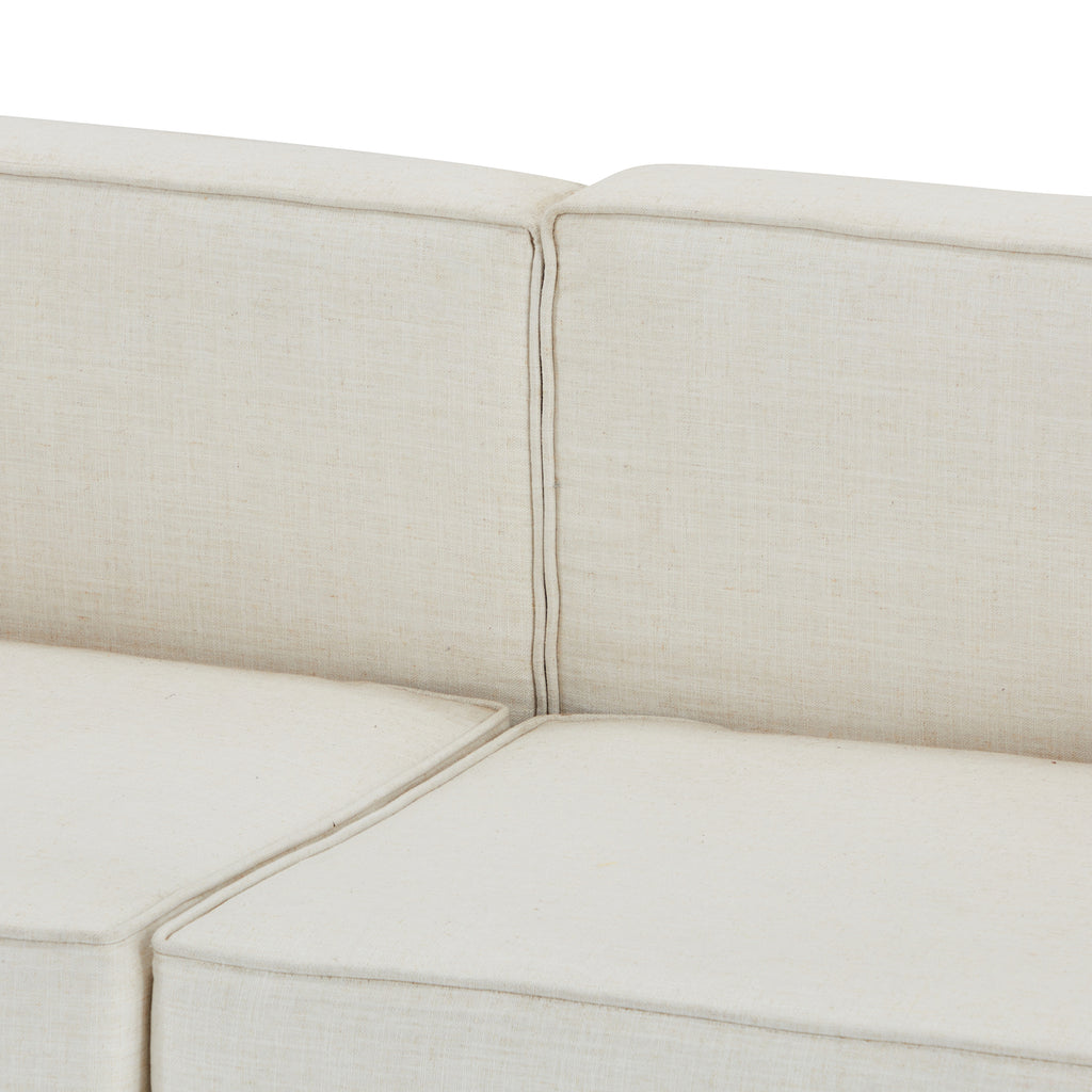 White & Chrome Frame Modern Square Sofa