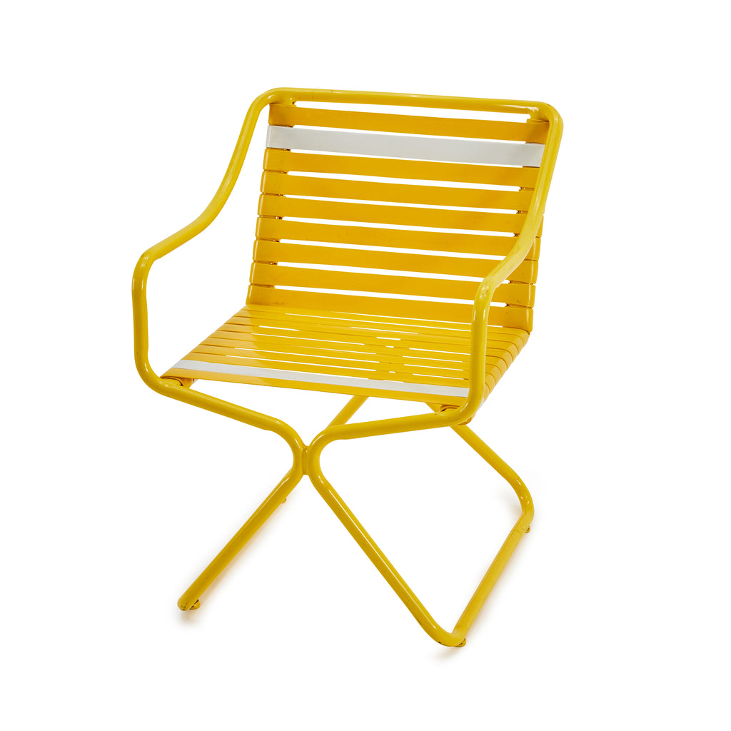 Yellow Vinyl Cord Outdoor Arm Chair