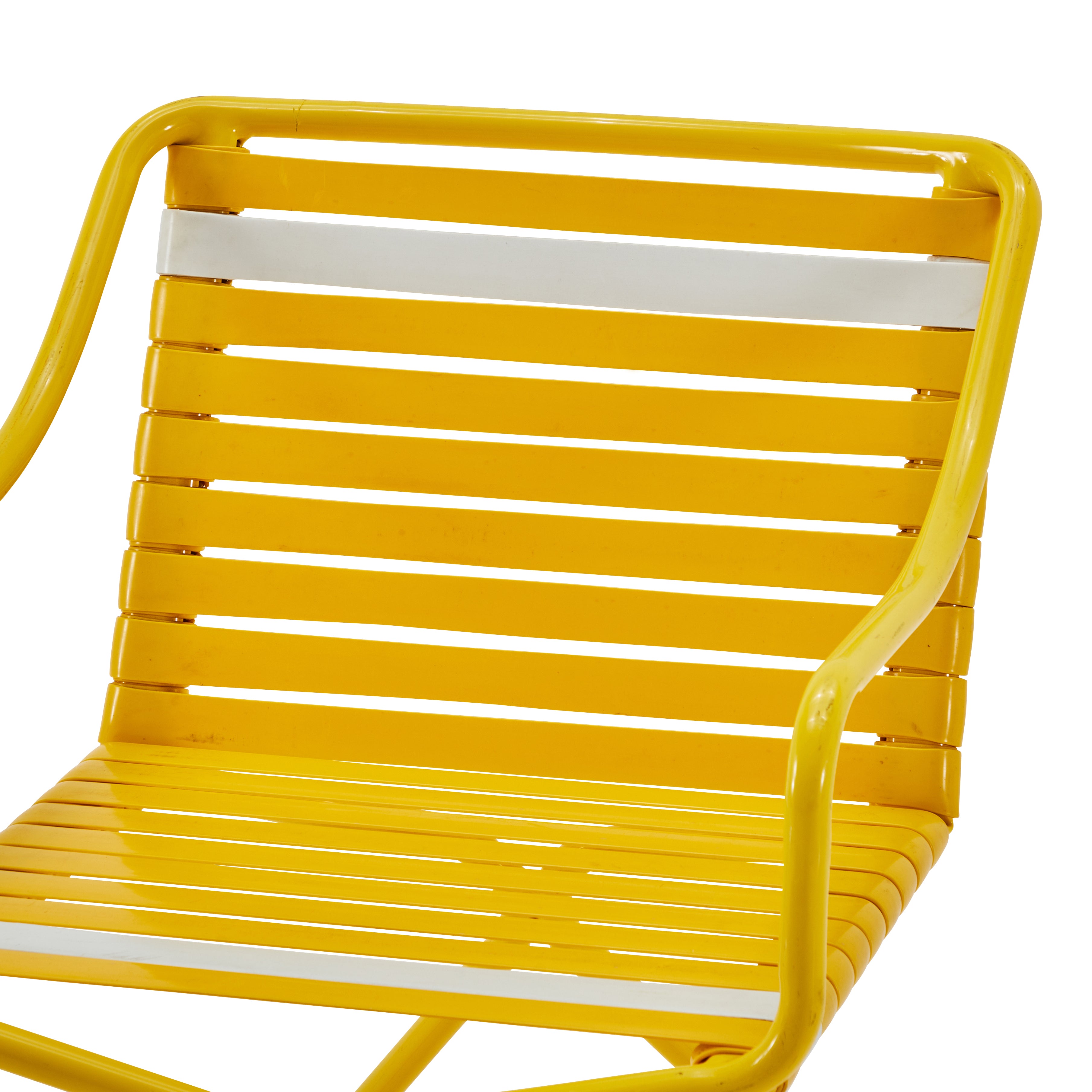 Yellow Vinyl Cord Outdoor Arm Chair Gil Roy Props