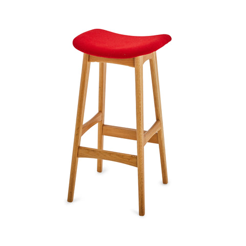 Red & Wood Modern Counter Stool