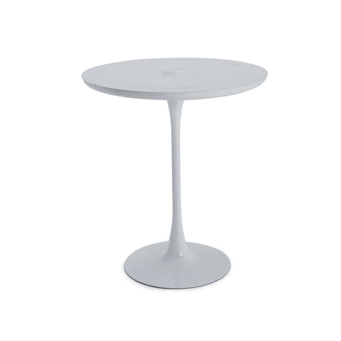 White Contemporary Round Bar Table