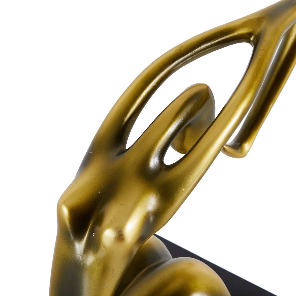 Gold Abstract Bending Female Table Sculpture