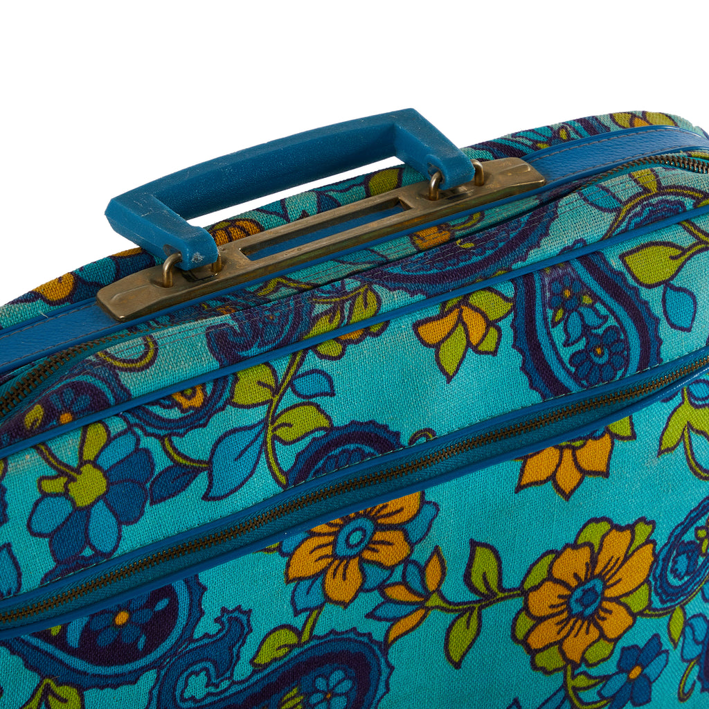 Blue Paisley Floral Suitcase