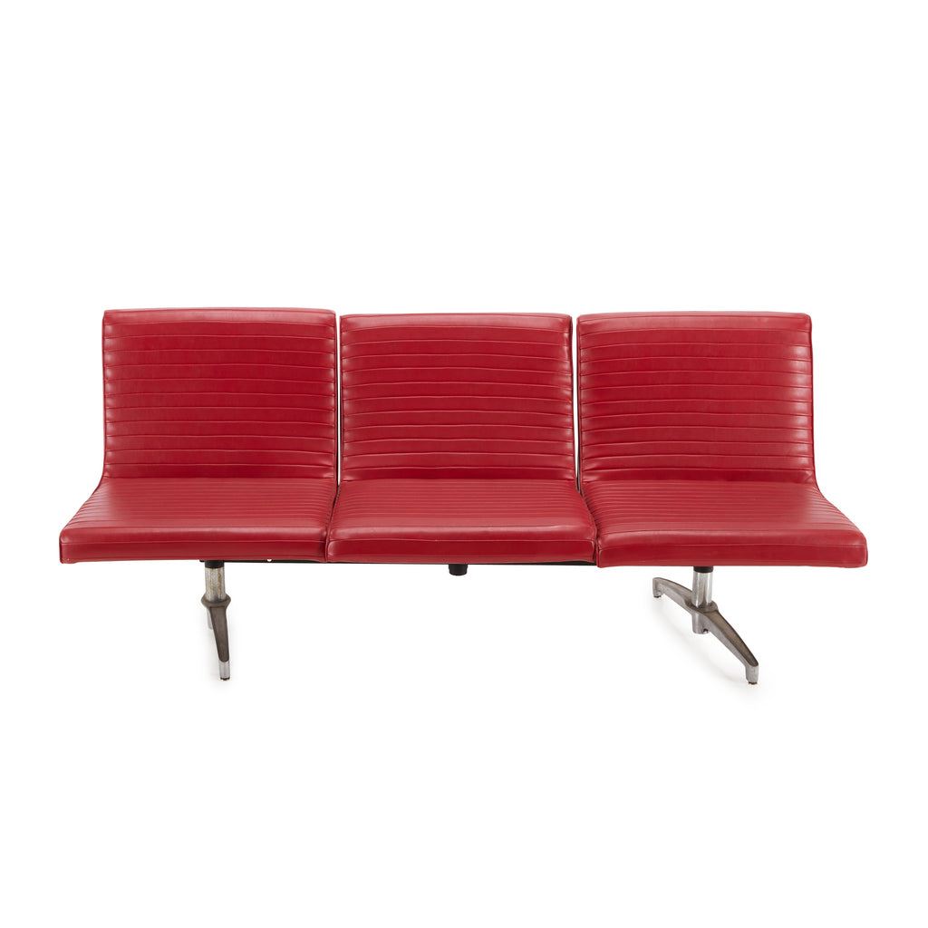 Red Vinyl Tandem Bench Seating