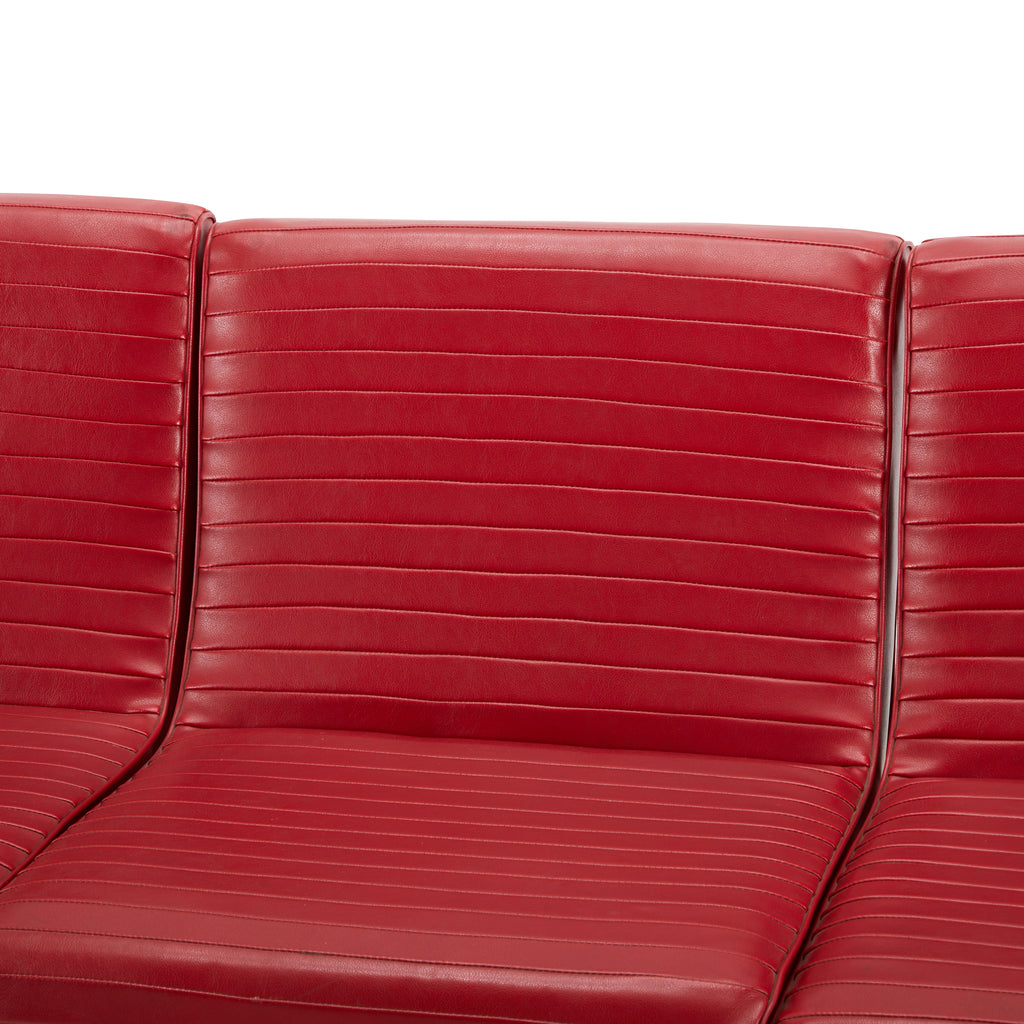 Red Vinyl Tandem Bench Seating