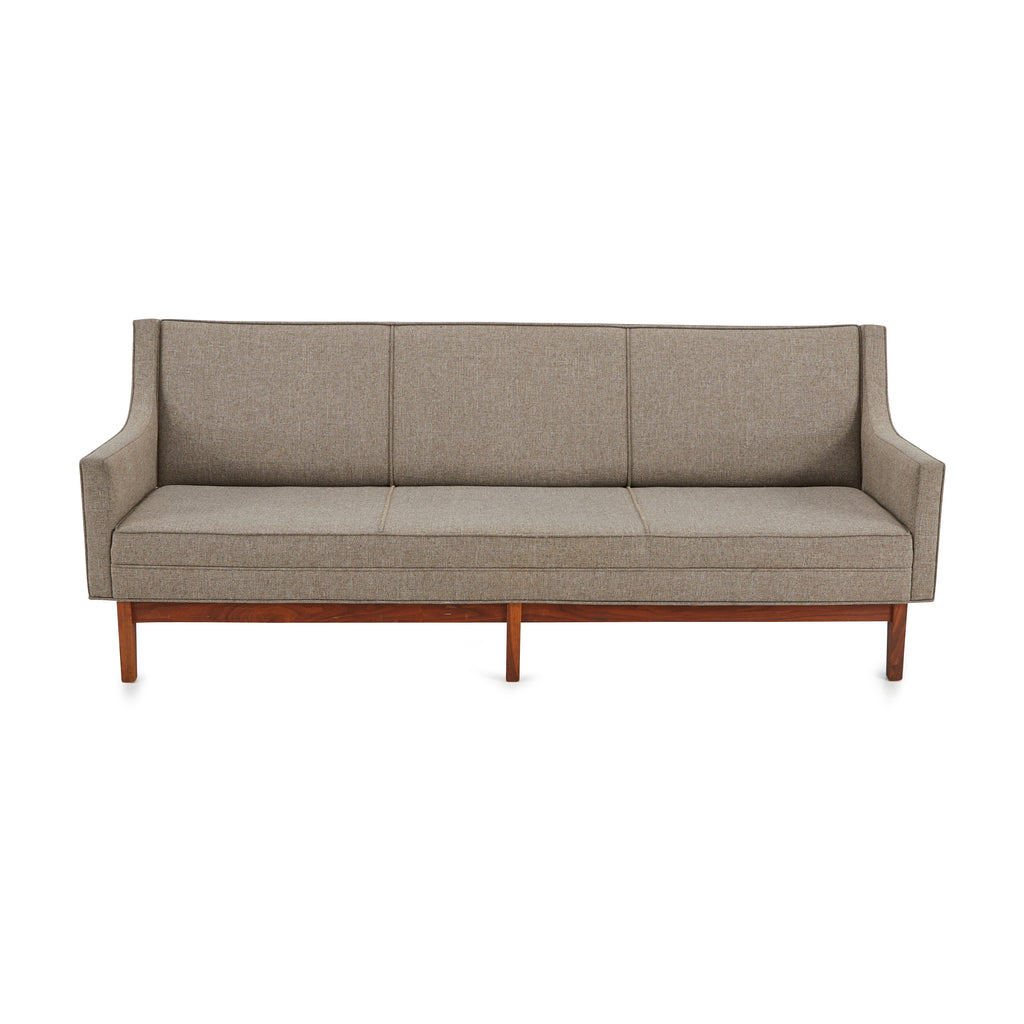 Grey Mid-Century Modern Curved Arm Sofa