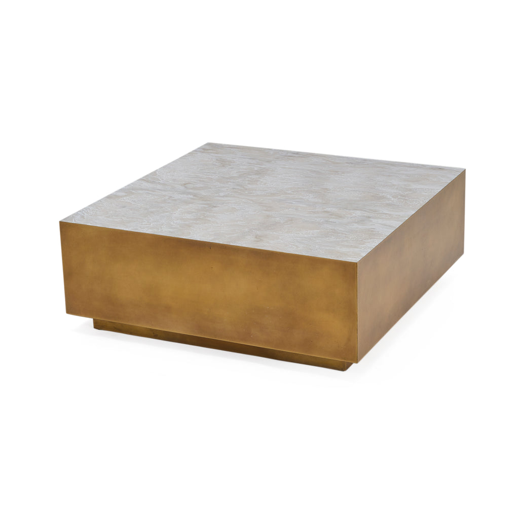 Grey & Gold Square Modern Dior Coffee Table