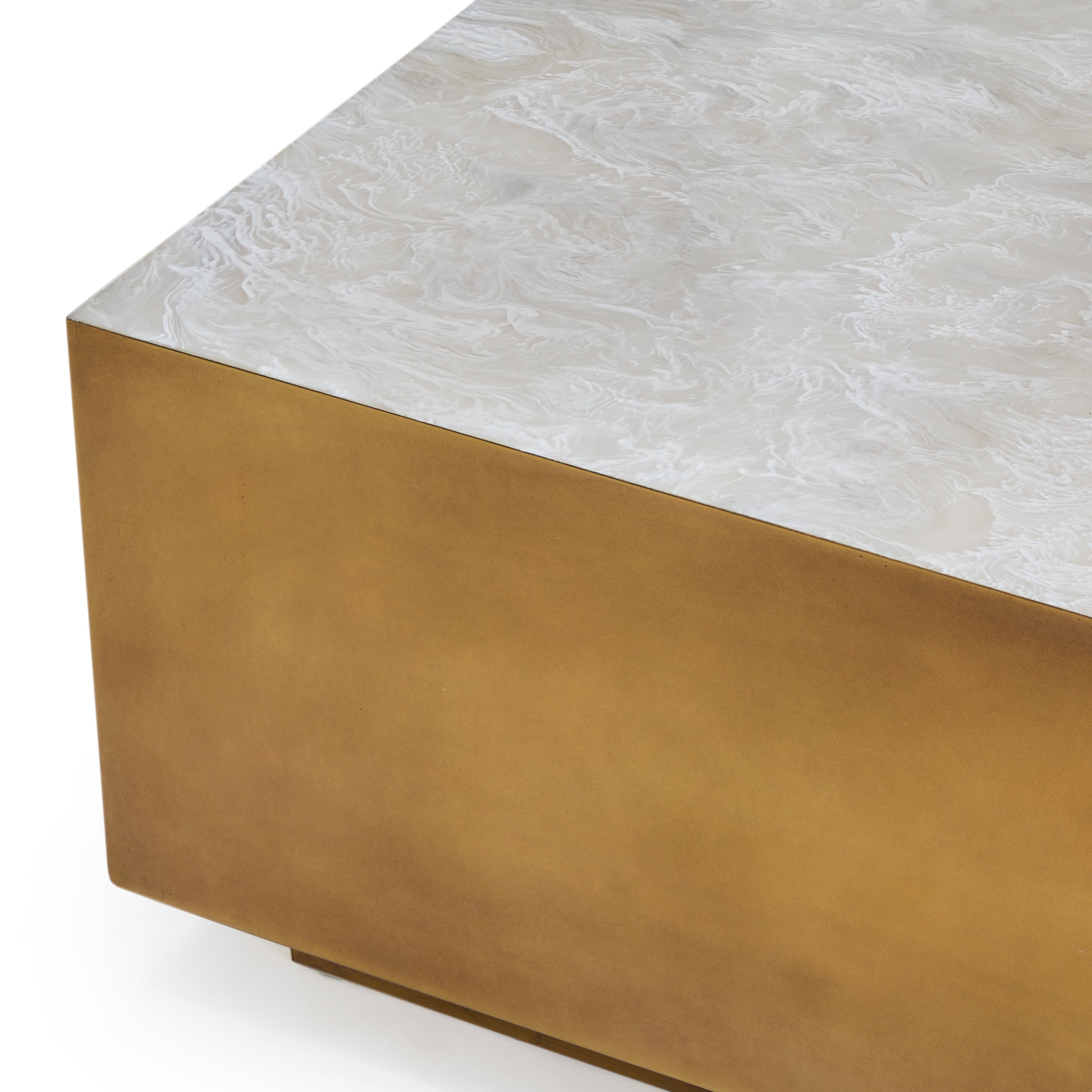 Grey & Gold Square Modern Dior Coffee Table Gil & Roy Props