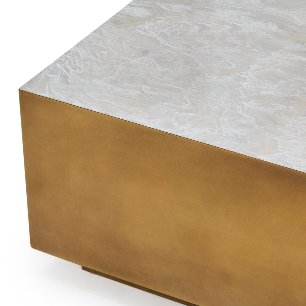 Grey & Gold Square Modern Dior Coffee Table