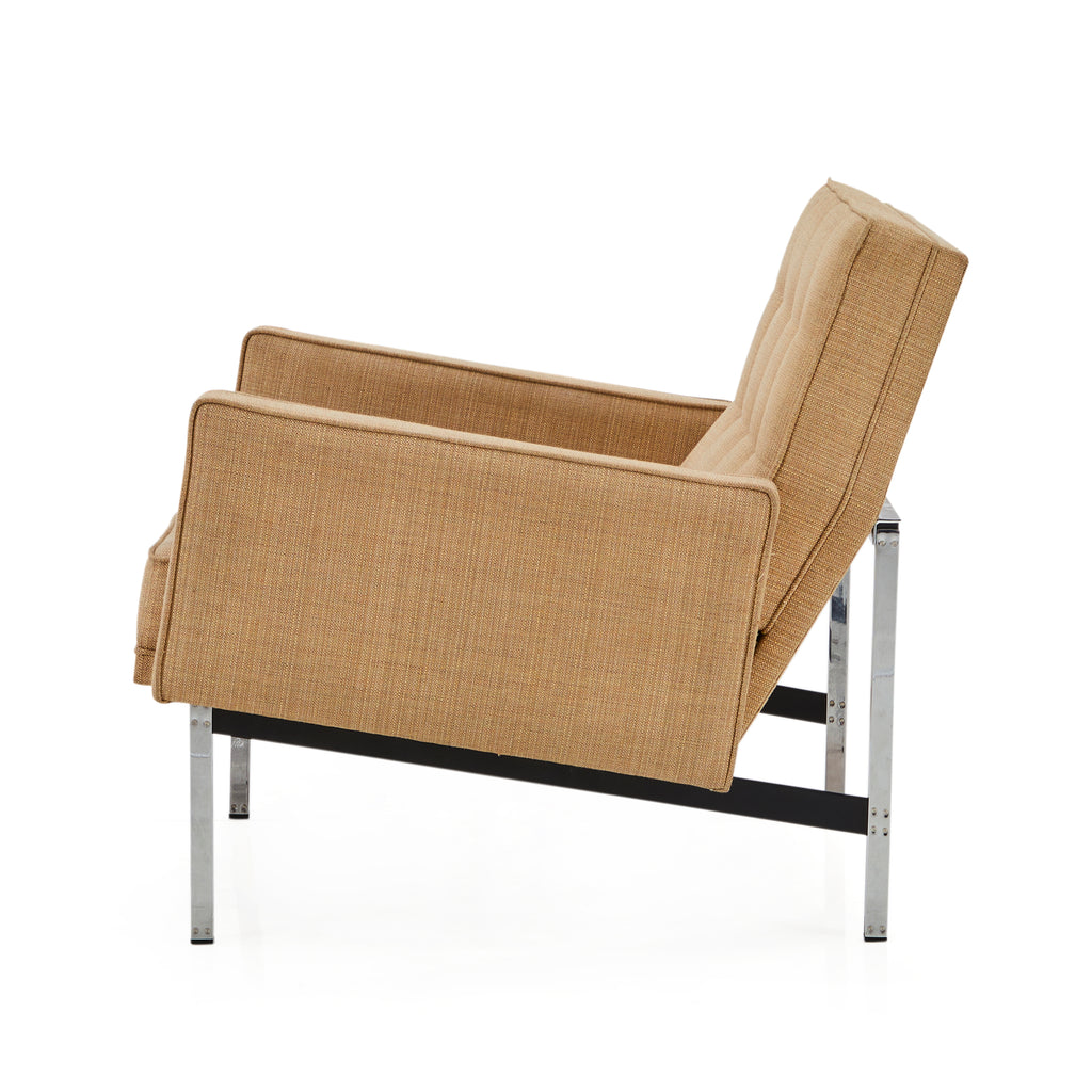 Tan Split Rail Modern Lounge Chair