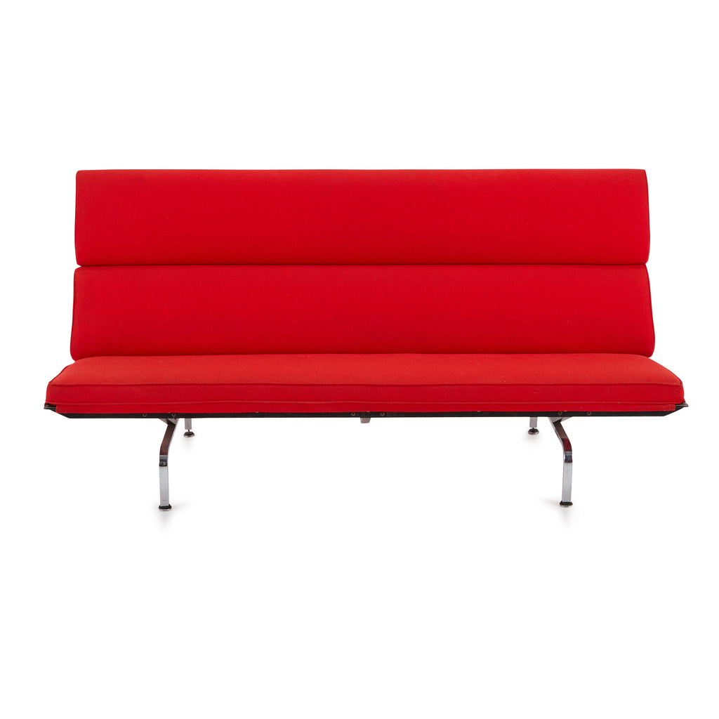 Red Modern Eames Compact Sofa with Metal Frame