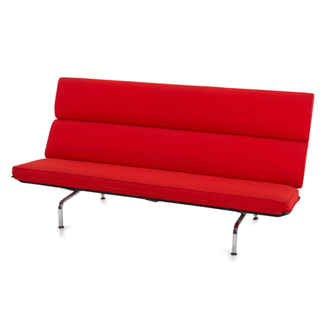 Red Modern Eames Compact Sofa with Metal Frame
