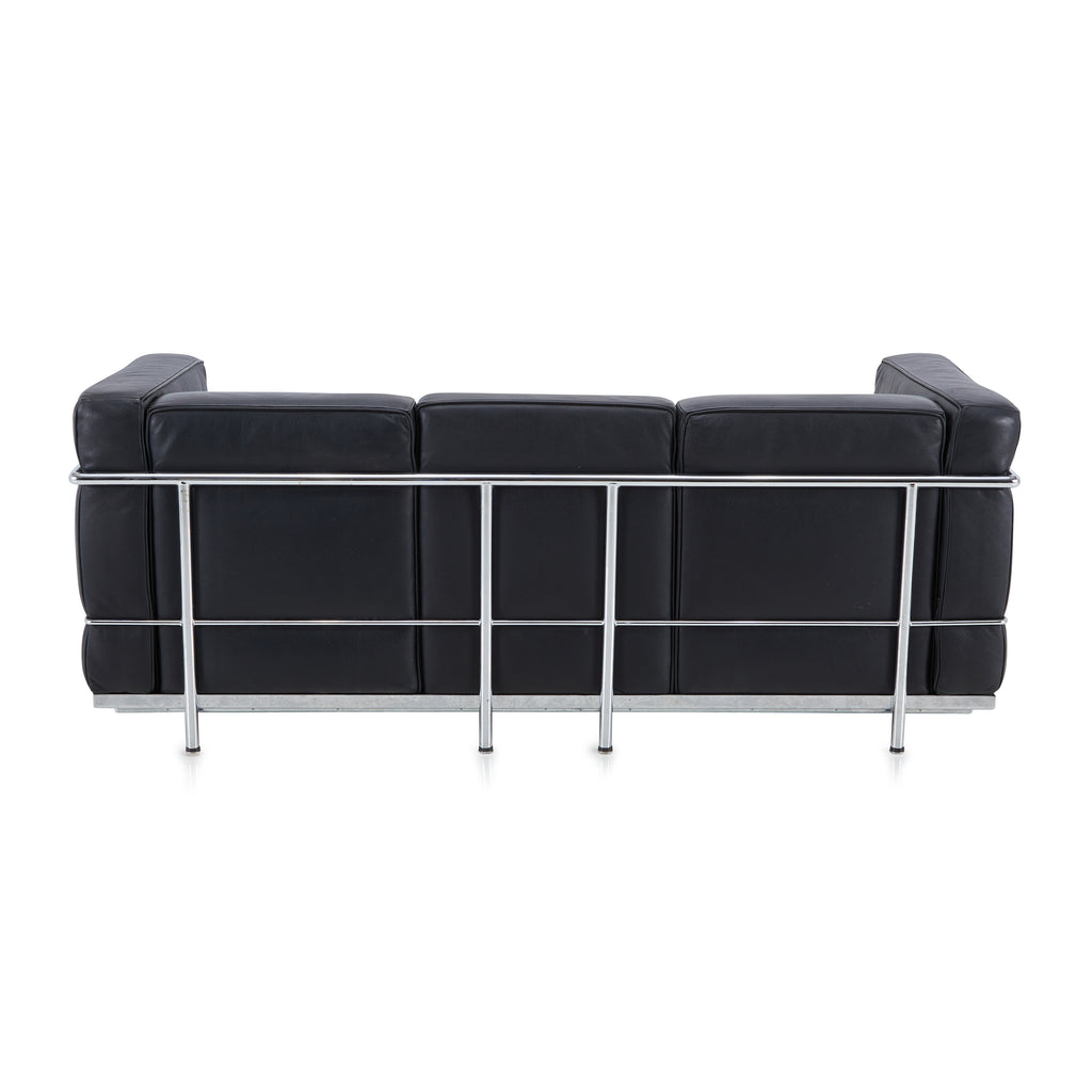 Le Corbusier-Style Petit Confort Sofa - Black Leather