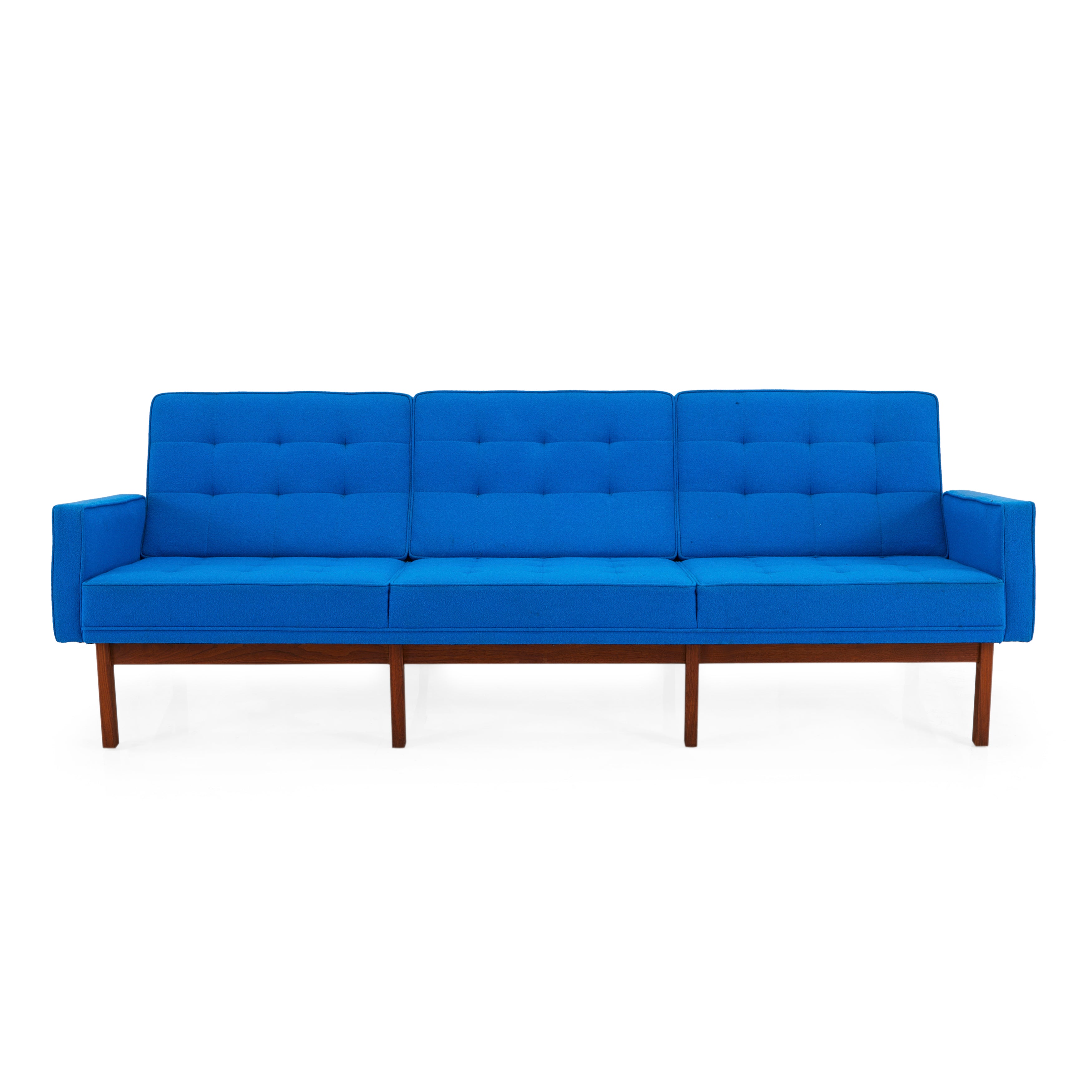 Blue Split Rail Modern Arm Sofa - Gil & Roy Props