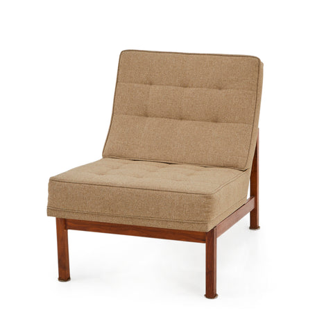 Beige Wheat Split Rail Modern Lounge Chair