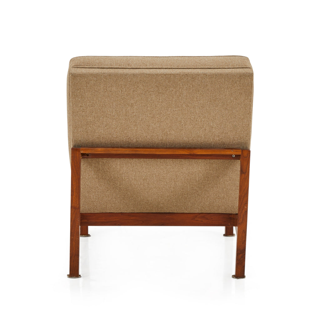 Beige Wheat Split Rail Modern Lounge Chair