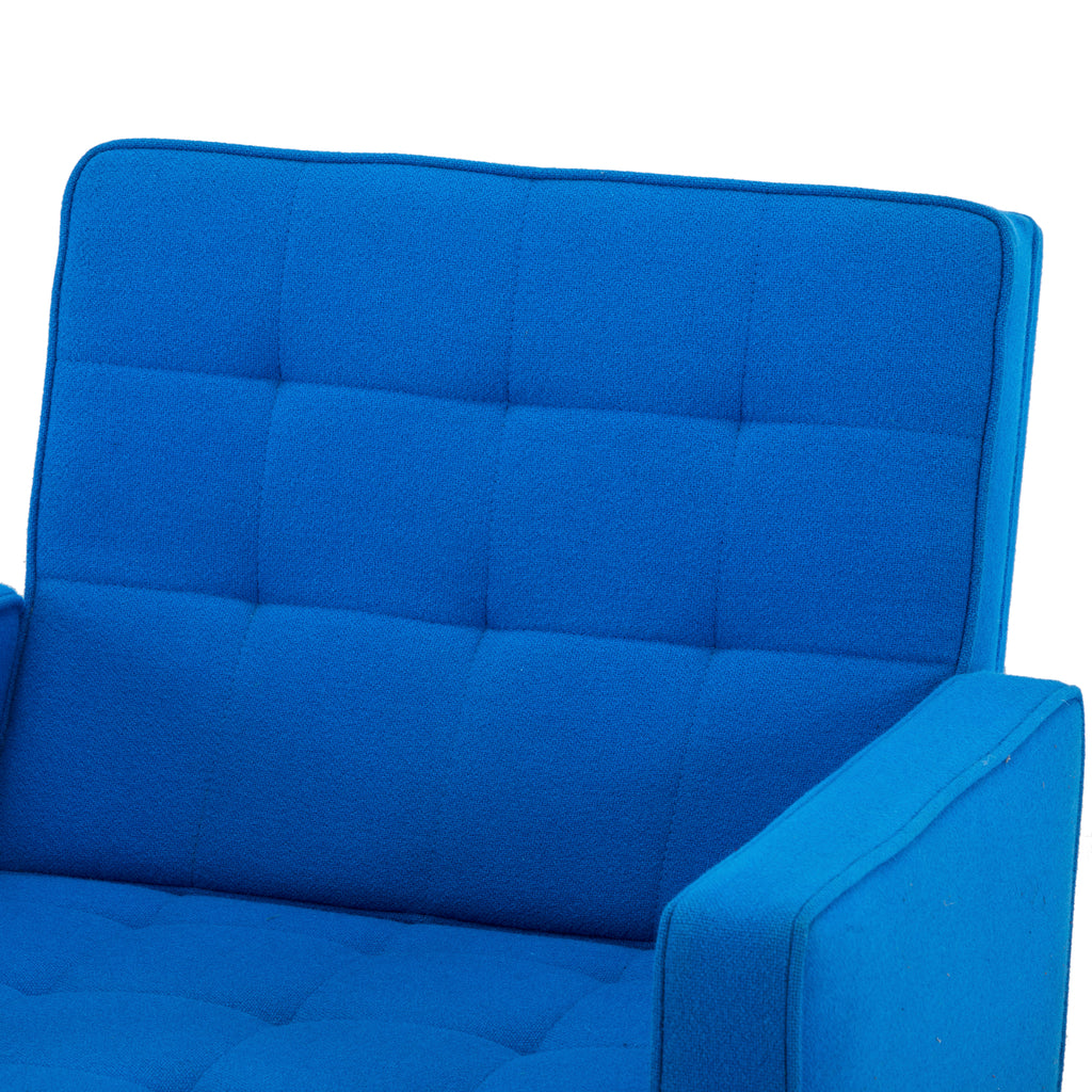 Blue Split Rail Modern Lounge Chair