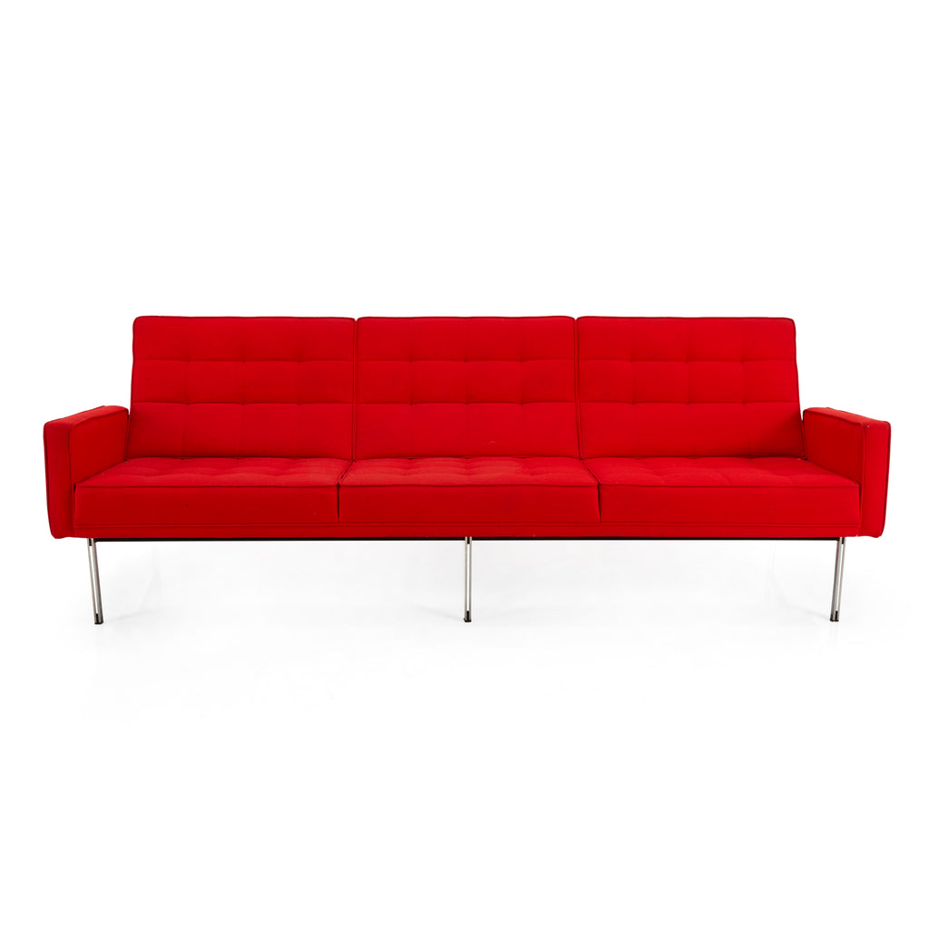 Red Split Rail Modern Sofa