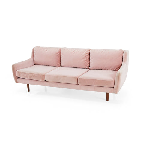 Pink Fabric Modern Sofa